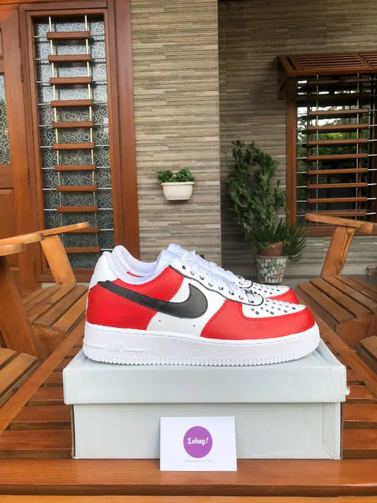 Nike Air Force 1 Customized Red Black (Grade 8A Exclusively At Lebay)