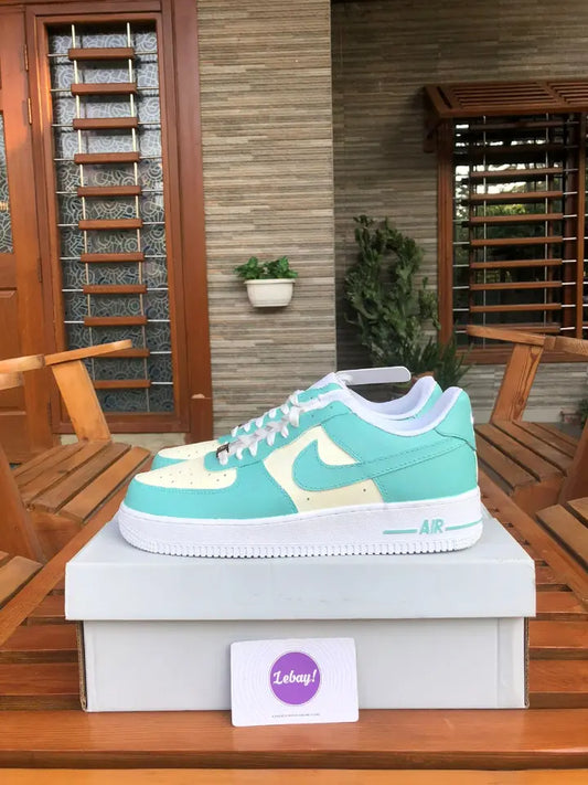 Nike Air Force 1 Customized Bright Teal (Grade 8A Excluisvely At Lebay)