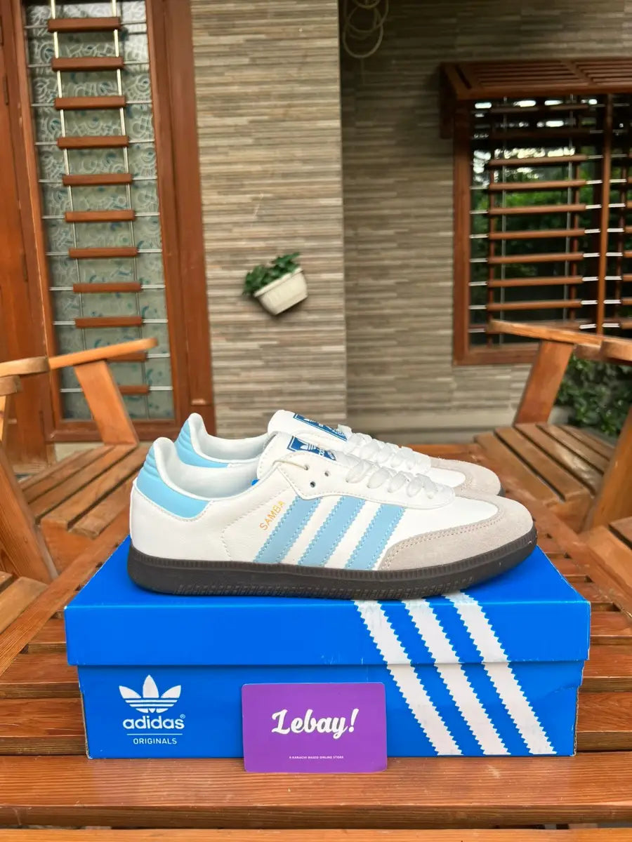Adidas Sambas White Cloud Blue (Grade 8A) Lebay.pk Adidas Sambas White Cloud Blue (Grade 8A) Lebay.pk