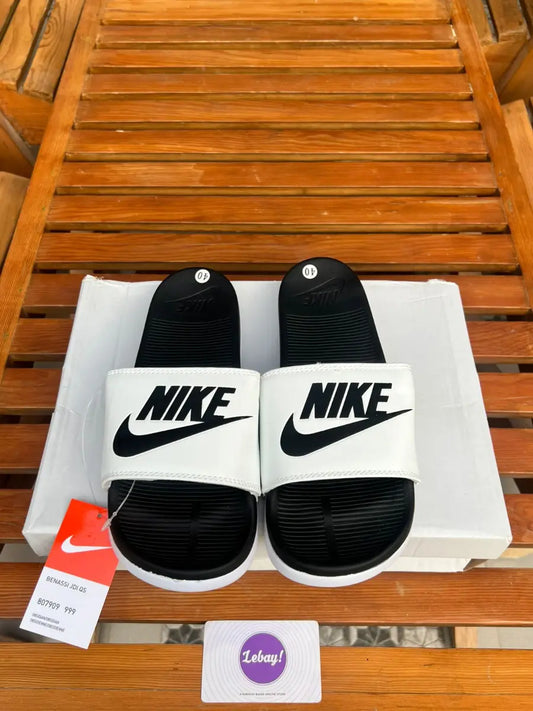Nike Cushioned Padded Slides White Black (Grade 8A)