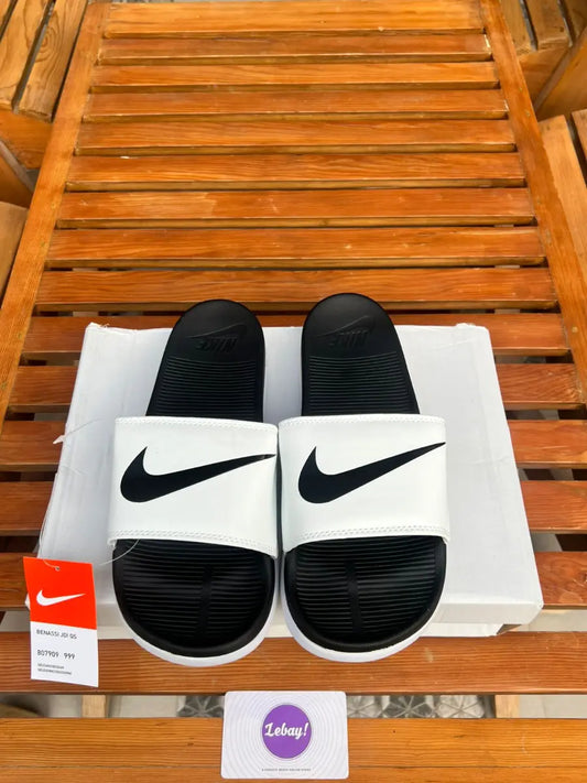 Nike Cushioned Padded Slides White Black (Grade 8A)