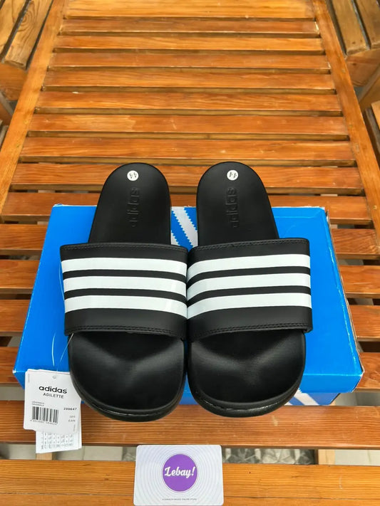 Adidas Adilette 3 Stripes Cloud Foam Classics Black White (Grade 8A)