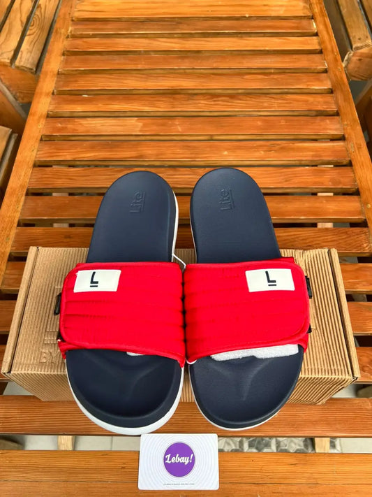 Leap Original Cushioned Slides With Side Adjusters (Red)