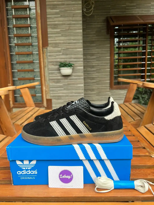 Adidas Gazelle Indoor Runners Black Cat Suede Jute (Grade 8A)