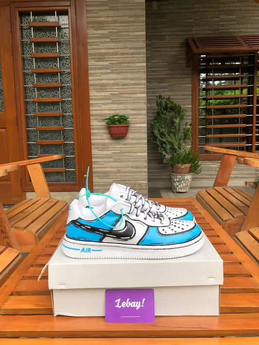 Nike Air Force 1 Customized Cartoonized Blue (Exclusively At Lebay)