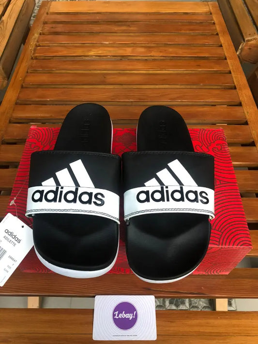 Adidas Adilette Cloudfoam Slides (Black/White)