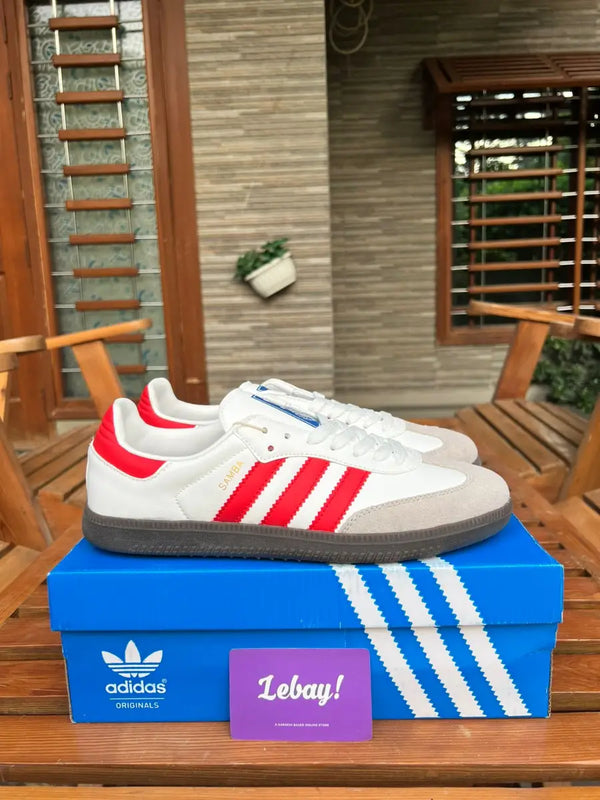 Adidas Sambas White Red Scarlet (Grade 8A)