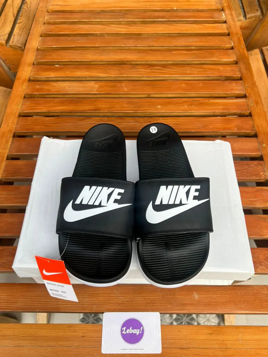 Nike Cushioned Padded Slides Black Whites (Grade 8A)