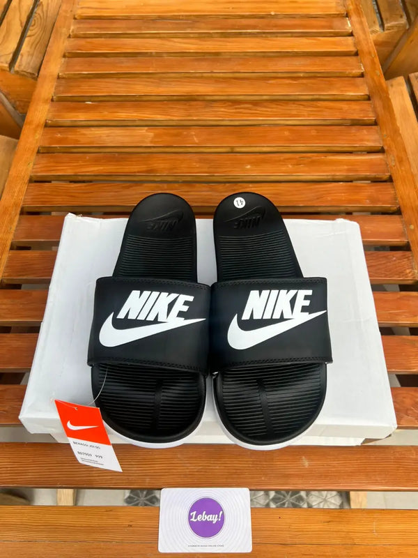 Nike Cushioned Padded Slides Black Whites (Grade 8A)