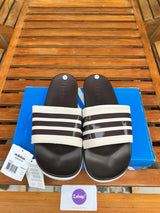Adidas Adilette 3 Stripes Cloud Foam Classics Coffee White (Grade 8A)