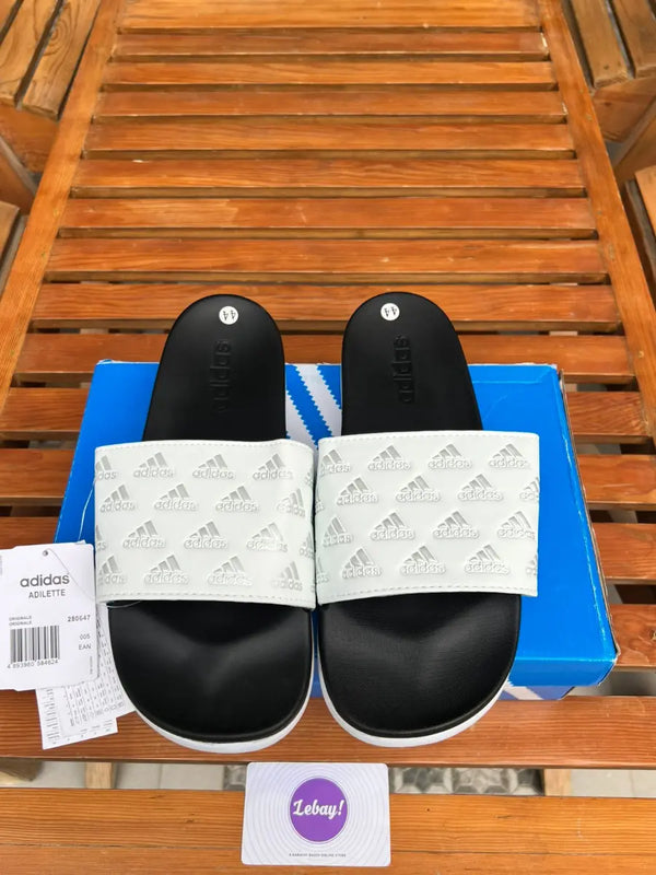 Adidas Adilette Cloud foam Embossed Logos White Silver (Grade 8A)