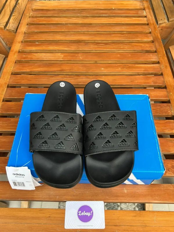 Adidas Adilette Cloud foam Embossed Logos All Black (Grade 8A)