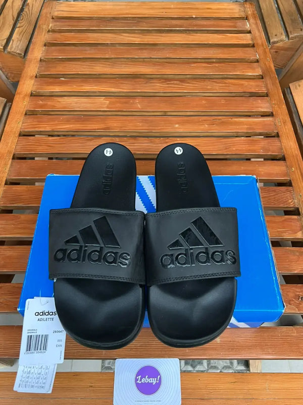 Adidas Adilette 3 Stripes Cloud Foam Slides All Black (Grade 8A)