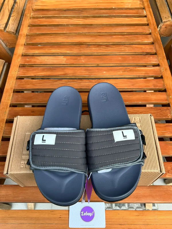 Leap Original Cushioned Slides With Side Adjusters (Grey)